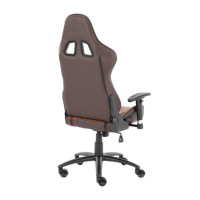 Chaise de jeu ergonomique de style exécutif avec fonction de massage, base en métal noir laqué givré et revêtement en cuir PU