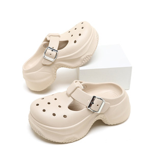 Women's Platform <b>Clogs</b> EVA Sole Closed Toe Breathable Non Slip Summer Sandals Size 35 36 37 38 39 40 White Khaki Black - Product Image 3
