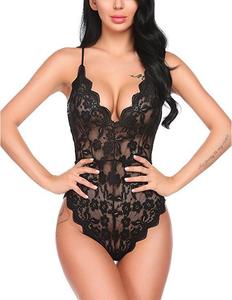 Bordado Hollow Out Deep V Lencería a granel <span class=keywords><strong>Mujeres</strong></span> Sexy Corsé Lencería Body - Product Image 3
