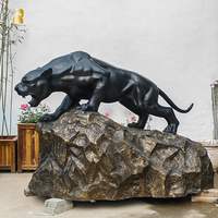 Escultura de Pantera de Bronce de Tamaño Real RELONG, Decoración de Alta Calidad Personalizada para Exteriores, Universidades y Espacios Públicos, en Venta