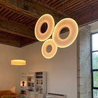 JYLIGHTING Wabi-sabi italien nordique post-moderne tissu simple lustre en fer pour salon chambre hôtel hall duplex escalier