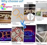 Enseigne ouverte au néon LED, nouvelles enseignes électriques de 16 "x 9", ultra lumineuses pour enseignes commerciales, enseignes électriques lumineuses pour bars