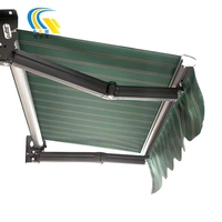 Auvent de patio rétractable automatique avec manivelle motorisée LED allume les pièces d'auvent en toile de tissu extérieur résistant aux UV