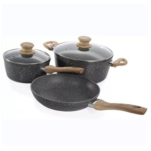 5 cái rèn nhôm không dính <span class=keywords><strong>Cookware</strong></span> Set đôi xử lý Frying Pan casseroles sữa Fry Pan nhà bếp nồi kim loại đồ nấu nướng - Product Image 1