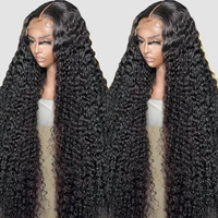 Perruques Lace Front 13x6 en Cheveux Humains Vierges Remy, Sans Colle, Densité 150%-180%, Longues, Marque Jazz, Noires