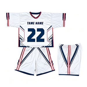 Conjunto de Uniforme de Lacrosse para Hombre TAME NAME, Jersey Blanco y Pantalones Cortos 22, Sublimado, Cuello en V, Absorbe la Humedad, Ajuste Atlético - Product Image 2