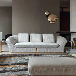 Pabrik langsung kain suede hotel Ruang Keluarga 1 2 3 4 kursi sofa mewah set kenyamanan sofa