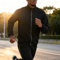 Veste de sport pour homme avec empiècements en mesh, personnalisable, légère, confortable, coupe-vent pour l'extérieur, avec fermeture éclair cachée pour homme