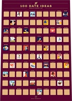 Affiche à gratter 100 dates, couleur personnalisée, cadeau parfait pour les couples, idées de rendez-vous amusantes, 6,5 x 23,4 pouces, adorable pour les fiançailles et la Saint-Valentin