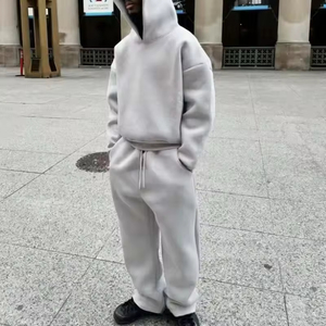 Yuchen 500gsm Heavyweight 100% <span class=keywords><strong>Cotton</strong></span> Pháp Terry Mồ hôi Bộ Hoodie Jogger Áo Mồ hôi Mồ hôi Và Hoodie Set Sweatsuit Người Đàn Ông - Product Image 2