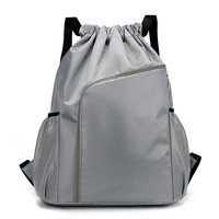 Grand sac de sport unisexe avec fermeture à cordon en polyester, compartiment zippé, 12 litres, sac à dos robuste en Oxford imperméable avec cordon de serrage