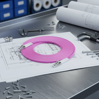 Xinhaoze OM4 10 Gigabit Multimode Fiber Jumper Konektor LC/FC/SC/ST Dapat Disesuaikan untuk Ruang Komputer Pusat Data (Model Fiber