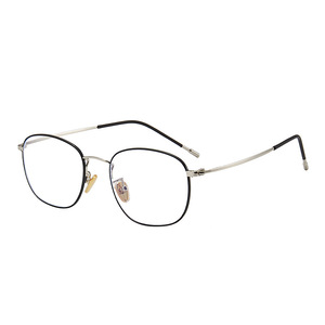 Psn Anti Blue Light <b>Eyeglasses</b> <b>Frames</b> Rectangle Full Rim Metal Unisex Lightweight Gold Black <b>Frame</b> Optical Glasses - Product Image 5