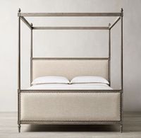 Ensemble de meubles de chambre en bois, lit à baldaquin, style français antique de haute qualité, luxe, taille King Queen, 1 pièce, panneau moderne, chêne