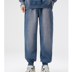 Heavyweight Fleece <b>Joggers</b> Men Solid Color Sweatpants Streetwear Elastic <b>Cuffed</b> Pants for Gym Fitness Daily Casual Wear - Product Image 3