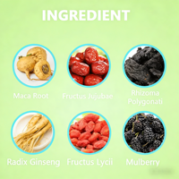 Thé de soutien rénal aux six trésors de ginseng OEM, mélange naturel végétalien de maca, goji, jujube et igname, 20 sachets de thé de 3g chacun, boîte