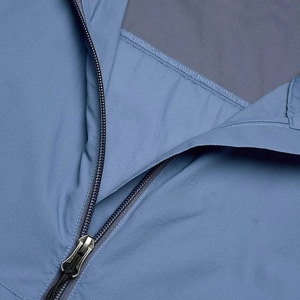 Casual Wear Men Hooded Windbreaker Jacket Blue Polyester Casual Outdoor Sport <b>Coat</b> With Logo Front Zipper Closure Autumn Wear - Product Image 4