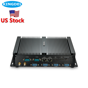 Mini computadora de escritorio sin ventilador de stock de EE. UU., <span class=keywords><strong>CPU</strong></span> Core <span class=keywords><strong>i7</strong></span>, GB RAM 8/128GB SSD, 2xNICs, 2xHD, 6xCOM RS232, PC industrial - Product Image 1