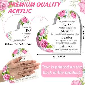 Décoration de bureau en acrylique avec citations inspirantes sur le thème floral <span class=keywords><strong>pour</strong></span> femme de pouvoir - <span class=keywords><strong>Cadeau</strong></span> de Noël ou d'anniversaire <span class=keywords><strong>pour</strong></span> femme dirigeante - Product Image 3
