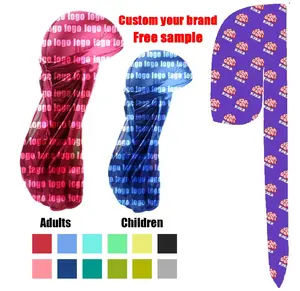 2022 Groothandel Kid Camo Mannen Durag Du Rags Luxe Zijde Satijn Fluwelen Custom Logo Designer Durags Voor Mannen