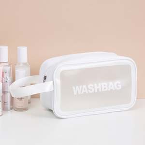 Portable Waterproof PVC Transparent Makeup <b>Bag</b> <b>with</b> <b>Zipper</b> Closure Letter Pattern Fashion Design High Quality <b>Storage</b> - Product Image 5