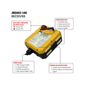Télécommande sans fil industrielle JEICO 14 boutons, contrôleur de palan à vitesse simple/double, télécommande de grue de camion JREMO 14K - Product Image 4