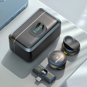 Microphone sans fil omnidirectionnel à clip magnétique, ultra-léger 9g, Plug & Play, 10h d'autonomie sur une seule pile, 40h au total avec étui de charge - Product Image 1