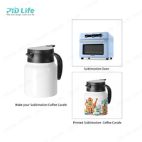 PYD Life Nouveau 32oz 1000ml Vente en gros Blancs métalliques vierges pour sublimation Carafe isotherme en acier inoxydable pour café