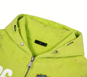 เสื้อฮู้ดดี้กราฟิกปี 2026 แบบปรับแต่งได้สำหรับผู้ชาย สีเขียวนีออน ทรงโอเวอร์ไซส์ สไตล์สตรีทแวร์ แต่งลายปะติด งานพิมพ์ดิจิทัลลายไม้ไผ่ สำหรับฤดูใบไม้ร่วง - Product Image 4