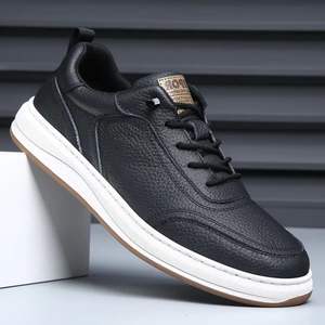 Nouvelles baskets décontractées pour hommes en cuir PU blanc respirantes et polyvalentes pour la marche - Product Image 4