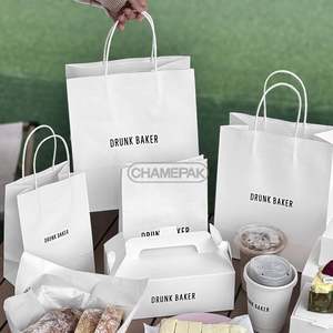 Bolsa de Papel Kraft Personalizada de Grado Alimenticio para Empacar Pan y Postres, Bolsa de Papel para Repostería para Llevar, Impresa con su Propio Logotipo - Product Image 1