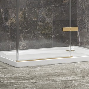 Kamalu KT5000G-Cabina de ducha de oro satinado, 70x80, puerta abatible corredera plegable sin marco para dormitorio/baño/vidrio exterior - Product Image 4