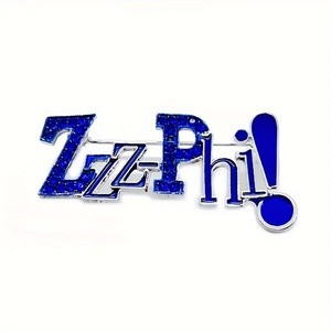 Insigne de lettre grecque en alliage de zinc moulé sous pression personnalisé sororité Zeta Phi bêta ZZZ-PHI épinglette avec épingle de sécurité - Product Image 3