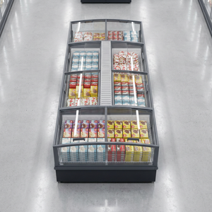 Congelador Comercial Tipo Isla con Puerta Corredera de Vidrio Curvo para Exhibición de Helados y Alimentos Congelados en <span class=keywords><strong>Supermercados</strong></span> - Product Image 2