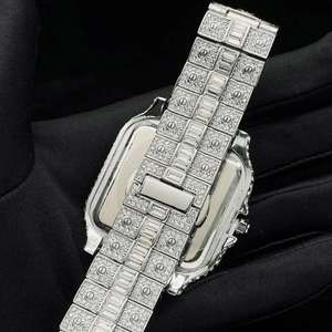 Reloj Cuadrado de Lujo para Hombre de Acero Inoxidable con Esfera de Agujas, Diseño Árabe Personalizado, Movimiento de Cuarzo con Circonitas - Product Image 3