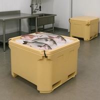 Conteneur isotherme rotomoulé 660L pour le transport et le stockage de poissons vivants, bac à poisson, grande glacière, conteneur isotherme pour poissons