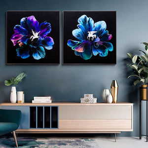 Decorazione Moderna <span class=keywords><strong>di</strong></span> Lusso per la Casa, Stampa Digitale con Fiori <span class=keywords><strong>Viola</strong></span>, Quadro Decorativo da Parete, Dipinto in Porcellana Cristallina con Rose e Peonie - Product Image 3