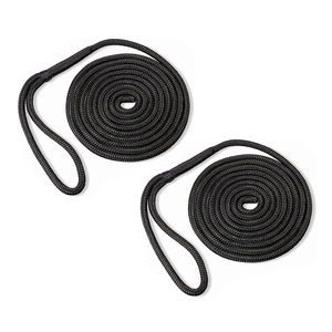 Venda quente linha de doca trançada dupla de nylon marinho de 3/8 polegadas 1/2 polegadas com traço reflexivo preto - Product Image 3