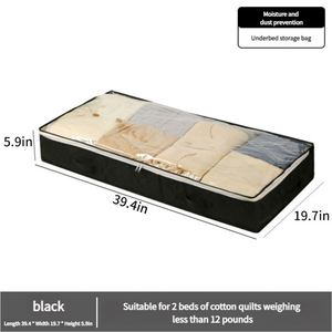 Bolsa de Almacenamiento para Edredones Debajo de la Cama, de Tela No Tejida Gruesa, Gran Capacidad, para Mantas y Ropa, con PVC Transparente - Product Image 2
