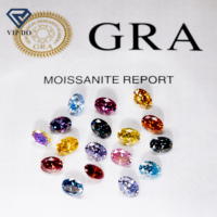 Moissanite ovale plaquée multicolore en gros avec certificat GRA – Pierres précieuses en vrac de haute qualité