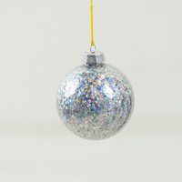 Ensemble de boules de Noël de haute qualité KINGRAY, fabriquées à la machine, entièrement colorées, scintillantes, iridescentes, remplies de paillettes, décoration d'arbre, neuves