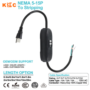 สายต่อพ่วง GFCI แบบพกพา NEMA 5 15P ถึง NEMA 5 15R สายไฟ AC 15A 125V พร้อมปุ่มทดสอบและรีเซ็ต สำหรับเครื่องมือไฟฟ้ากลางแจ้ง - Product Image 1