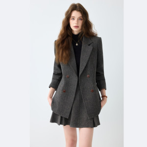 Bộ vest công sở nữ chuyên nghiệp MIER XW1881 chất liệu dệt chống nhăn, gồm áo khoác và chân váy hai mảnh - Product Image 5