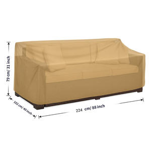 Housse de canapé double en tissu Oxford imperméable 210D, housse de banc et de chaise en polyester anti-poussière pour meubles de patio - Product Image 3