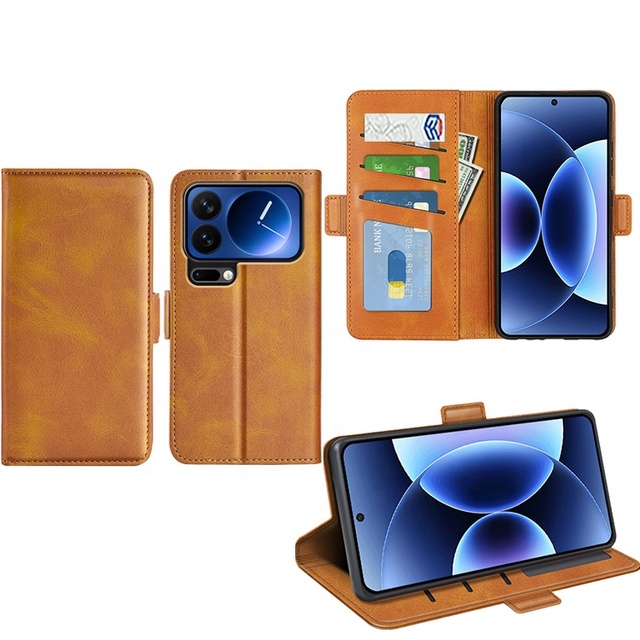 For Xiaomi 17t 17 Pro Max Faux Calf Skin Soft Leather Wallet Flip Phone Back Cover Case 17 Ultra
