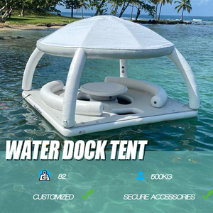 PF Custom <b>Inflatable</b> Water <b>Game</b> Floating Party Bana Raft Island Platform Dock Tent for Sale Water-tent Young and New Design Chin - Product Image 6