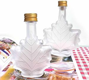 Bouteille en verre unique en forme de feuille d'<span class=keywords><strong>érable</strong></span>, capacité 50ml, 100ml, 250ml, pour Tequila et <span class=keywords><strong>Rhum</strong></span> Noir, avec couvercle inclus - Product Image 6