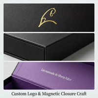 Boîte rigide élégante noire mate avec fermeture magnétique doublée violet vif pour la mode de boutique – Choix mondial