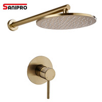 SANIPRO – mélangeur de robinet en laiton brossé, barre spéciale, pont d'exposition en laiton Vintage, Reproduction Antique en cuivre, ensembles de douche dorés