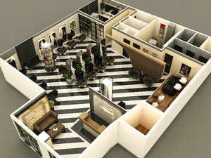 Estación de Barbería y Peluquería Moderna Personalizada para Tiendas Completas |   Conjunto de Muebles para Salón |   Diseño de Interiores para Salón de Belleza Integral - Product Image 6
